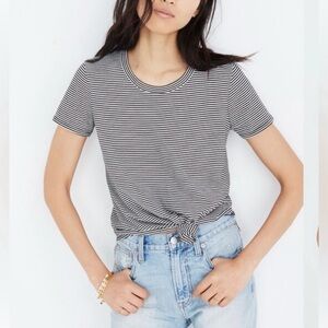 Madewell Striped Short Sleeve Tee in Black and White